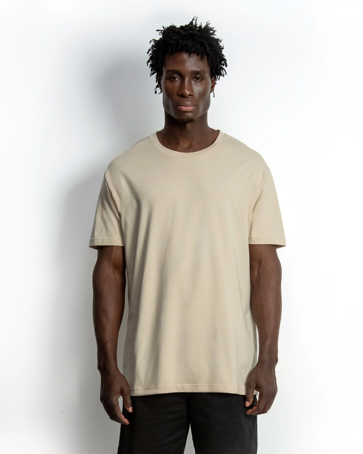 Men's Cotton Tee Regular Fit - Beige