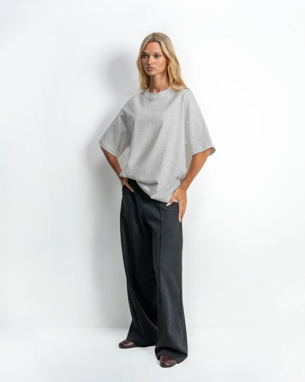 Women's Cotton Tee Relaxed Midweight - Light Ash Gray